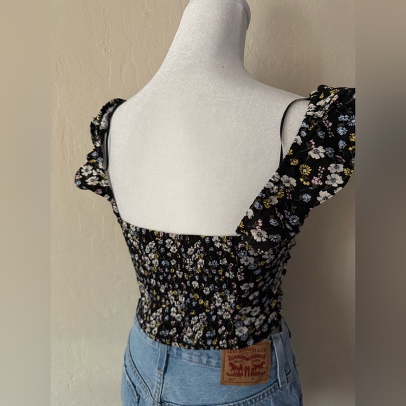 Floral cropped tank top - Picture 4 of 5